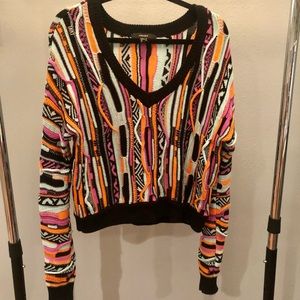 Funky retro wide neck sweater